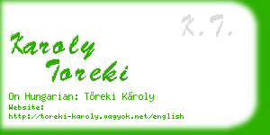 karoly toreki business card